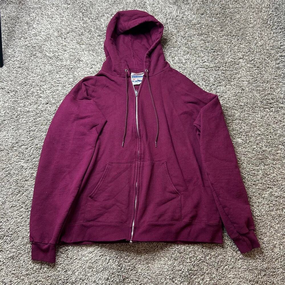 Hanes burgundy zip up hoodie
